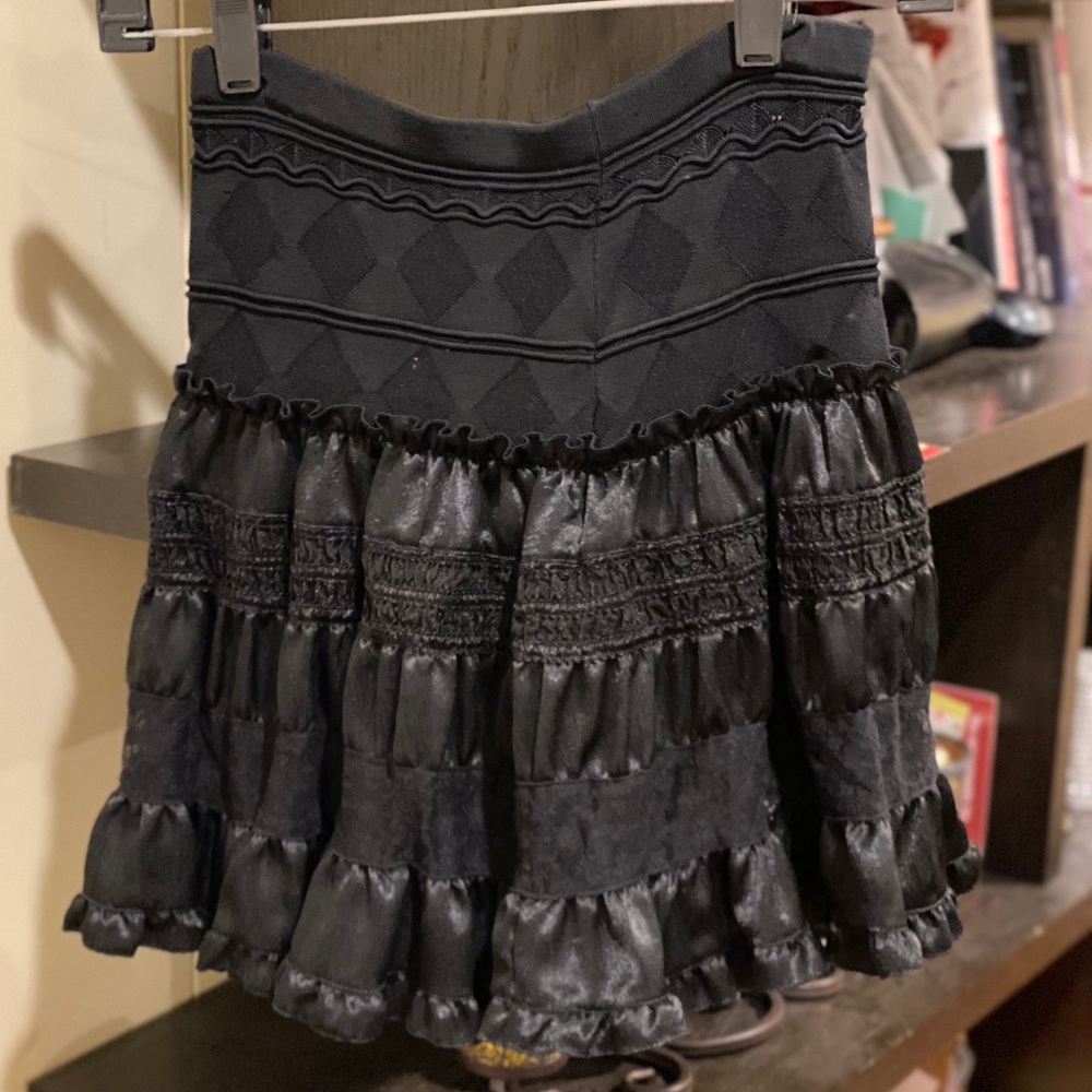 Bebe Black lace stitch skirt
